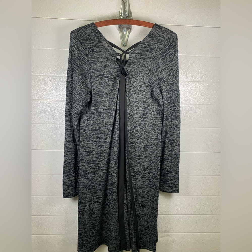 Just Be… Woman's Black/Gray X-Ribbon Back Decoration Dress Large Y2K Whimsigoth